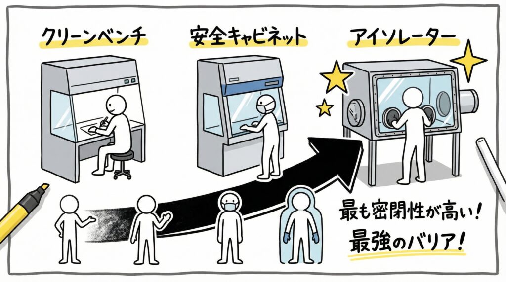 クリーンベンチ・安全キャビネット・RABSとの違い